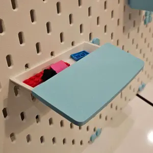 Skadis Compatible Multi Layer Storage Box Pegboard Mounted Organizer Multi Grid Container Wall Mounted Storage Case For Craft Hardware Office Supplies Space Saving Pegboard Accessory