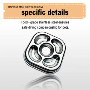 Stainless Steel Non Slip Slow Feeder Dog Bowl Metal Dog Food Bowls for Medium and Large Dogs, Fun Bloat Stop Pet Bowl Dog Water Bowl for Fast Eaters Slows Down Pets Eating