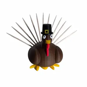 3D Printed Turkey Toothpick Holder Kitchen Decor Decorative Storage Thanksgiving Gobbler Gift