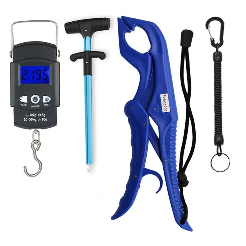 Complete Fishing Accessories Set, Includes Handheld Digital Fish Scale, Weighing Scale, Hook Keeper, Hanging Rope, Dehooker, Hook Remover, Essential Gear for Outdoor Camping