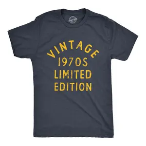 Mens Vintage 1970s Limited Edition T Shirt Funny Cool 1970 Theme Classic Tee for Guys Mens Funny T Shirts Cool Vintage Fashion T-Shirt Gift Classic Menswear Funny Vintage Short Sleeve Novelty Tees for Guys Navy