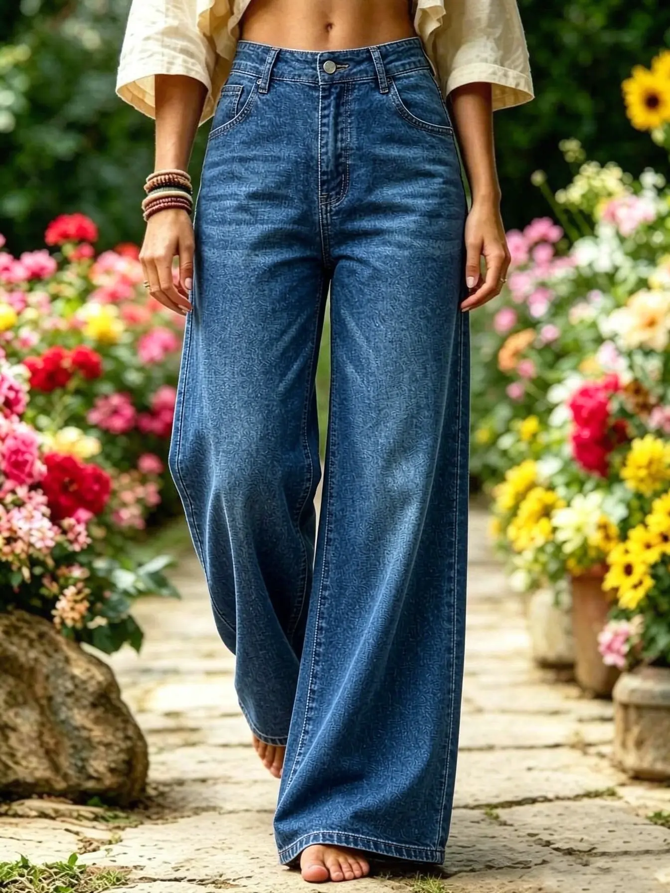Women's Baggy Wide Straight Leg High Waist Denim Jeans | Wide Leg Stretchy Jeans,Classic Denim pants,Loose,Vintage,Boyfriend,Casual,90s,Y2K,Simple Basic Blue,Fashion Streetwear