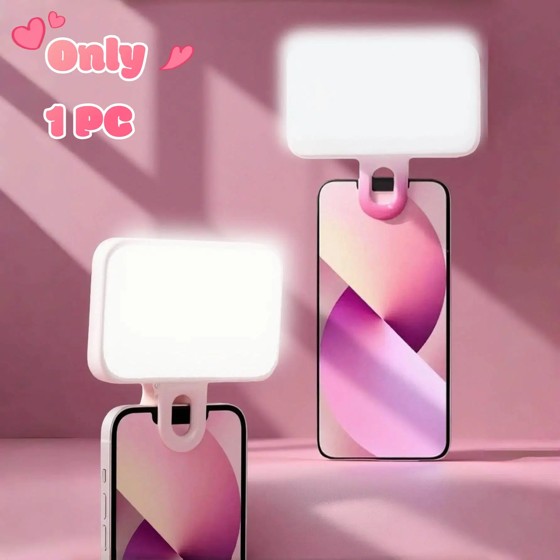 Portable Clip-On LED Light, 3 Adjustable Brightness Levels, Type-C Fast Charging, Universal Cell Phone Light for Phone, Computer, Camera