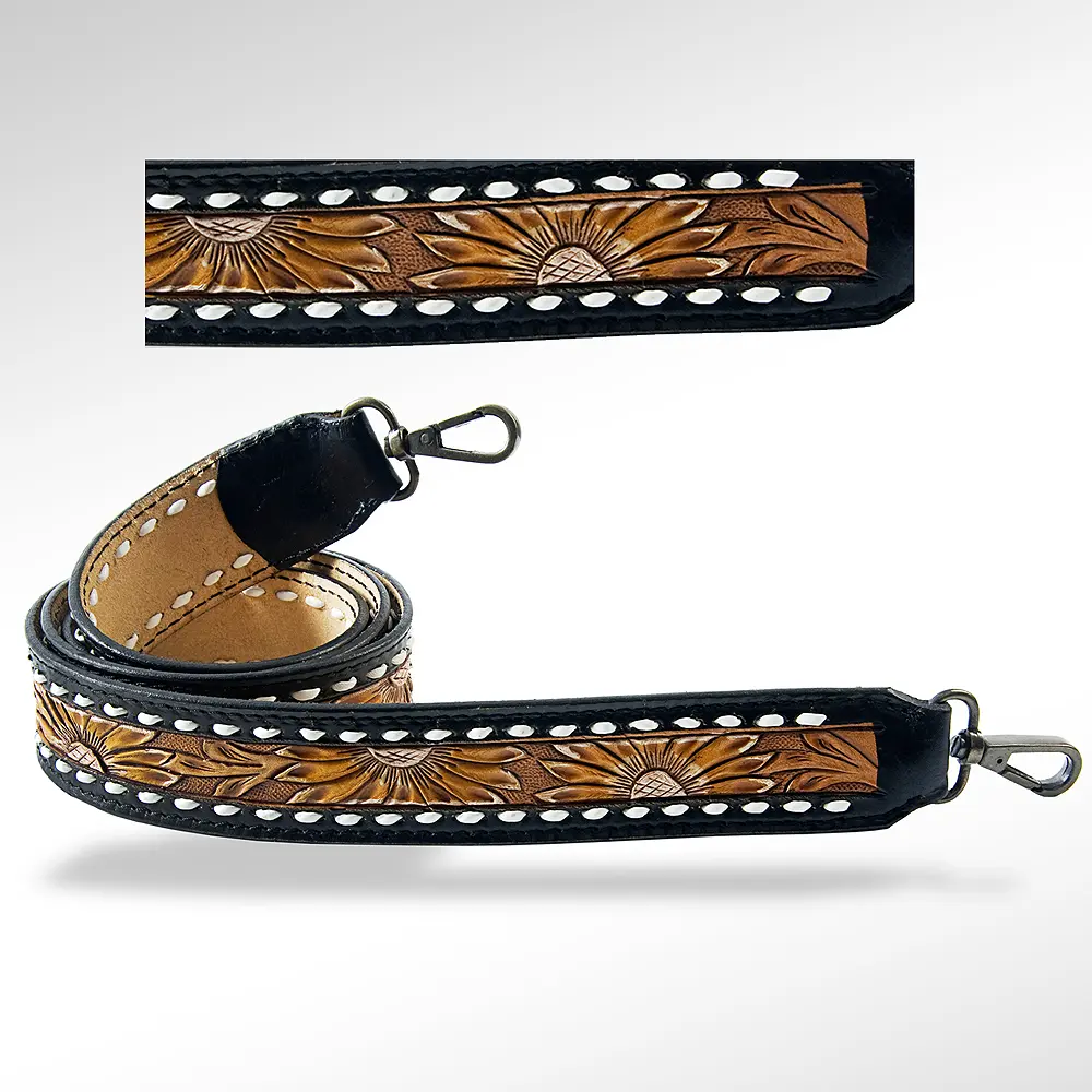 American Darling Hand Tooled Genuine Leather Crossbody Handle Strap for Bags Phone Wallet Purse Clutch