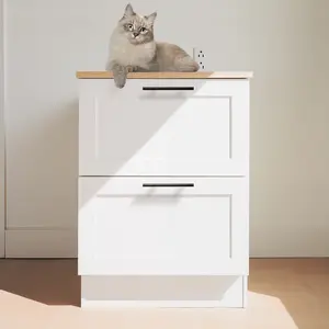 Solid Wood RTA Base Cabinets with 2 Drawers - Shaker Style for Kitchen , Dining , Bathroom or Other Room