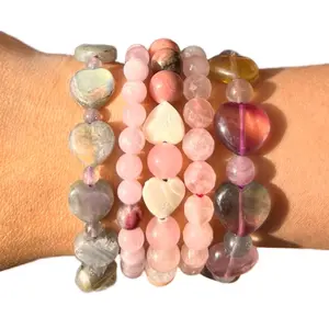 Love Intentions Crystal Bracelets for Valentine’s Day - Cute and Romantic Gifts for Women - Strawberry Quartz Jewelry - Charming & Adorable Design