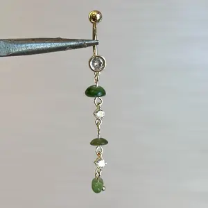 Emerald Green Belly Ring with Green Stones