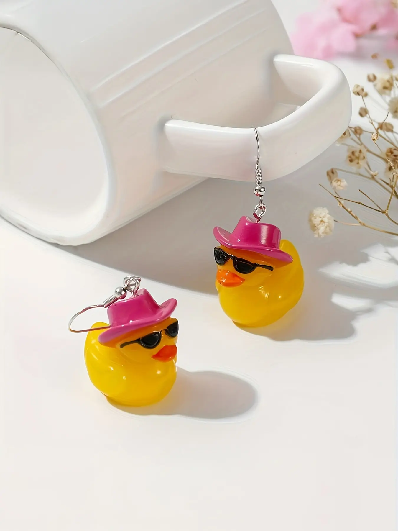 Cute Cartoon Duck Earrings Set, Creative Fresh Little Duck Animal Dangle Jewelry, Fun, Playful and Whimsical Ear Accessories, Dangling Earrings