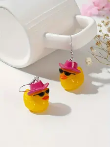 Cute Cartoon Duck Earrings Set, Creative Fresh Little Duck Animal Dangle Jewelry, Fun and Whimsical Ear Accessories