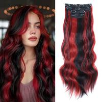 Black with Red Highlights（4PCS-24inch）