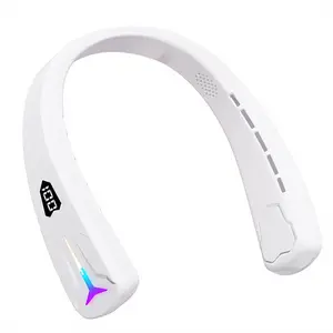 Bladeless Handheld Wireless Neck Cooling Fan with Bluetooth Speaker, Wearable for Outdoor, Indoor Use, Bladeless Fan Handheld