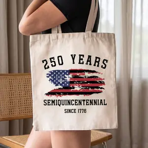 250 Years Semiquincentennial Tote Bag, Patriotic USA Flag Tote, 1776 America Anniversary Bag, Vintage Independence Day Tote, Gift for Her or Him
