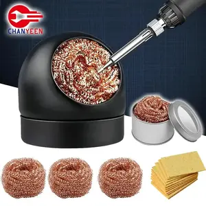 Soldering Iron Tip Cleaner | Steel Wool Cleaning Ball with Metal Stand