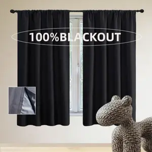 Modern Minimalist Full Shade Curtains, Insulated Heat-Resistant, Pole Mount, Top Pocket Design, Bedroom Living Room All Seasons Use