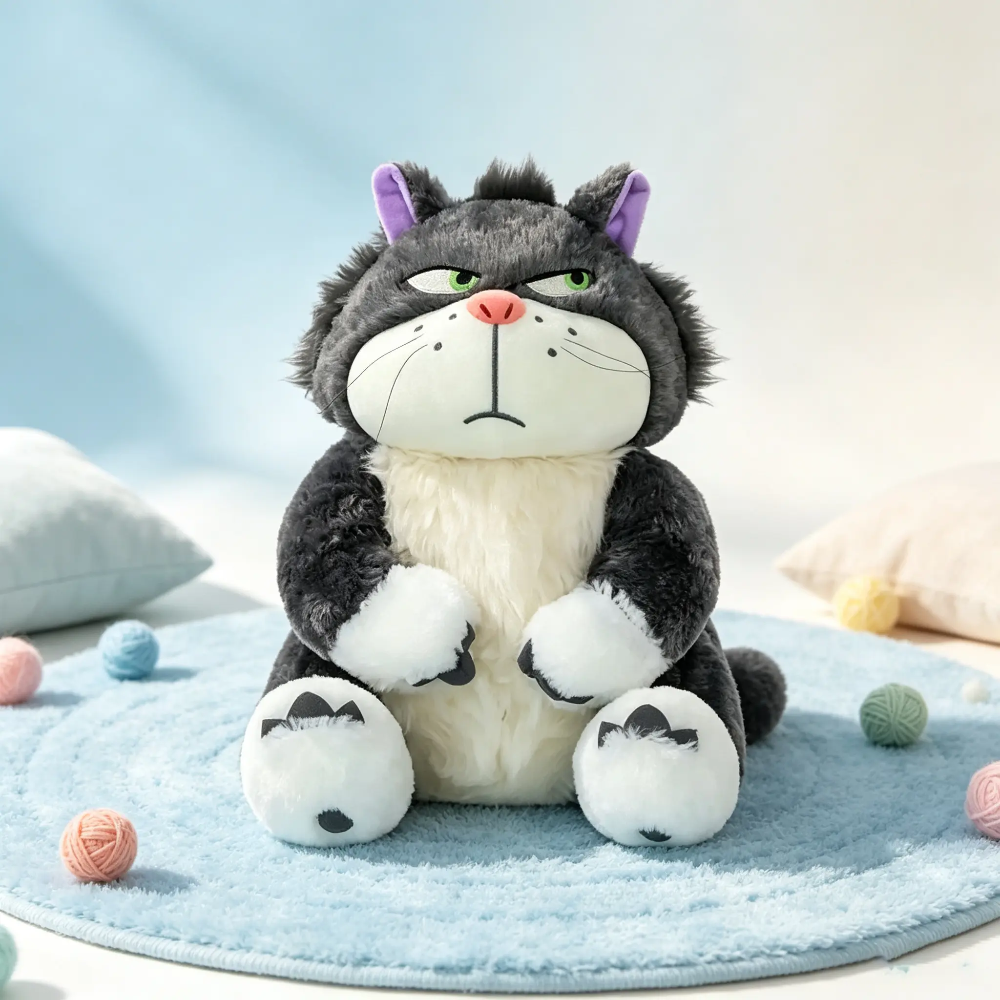 Creative Angry Look Lucifer Cat Stuffed Toy - Soft Adorable Stuffed Quirky Fun Cuddly Doll Gift for 6-8 Years Old Girls