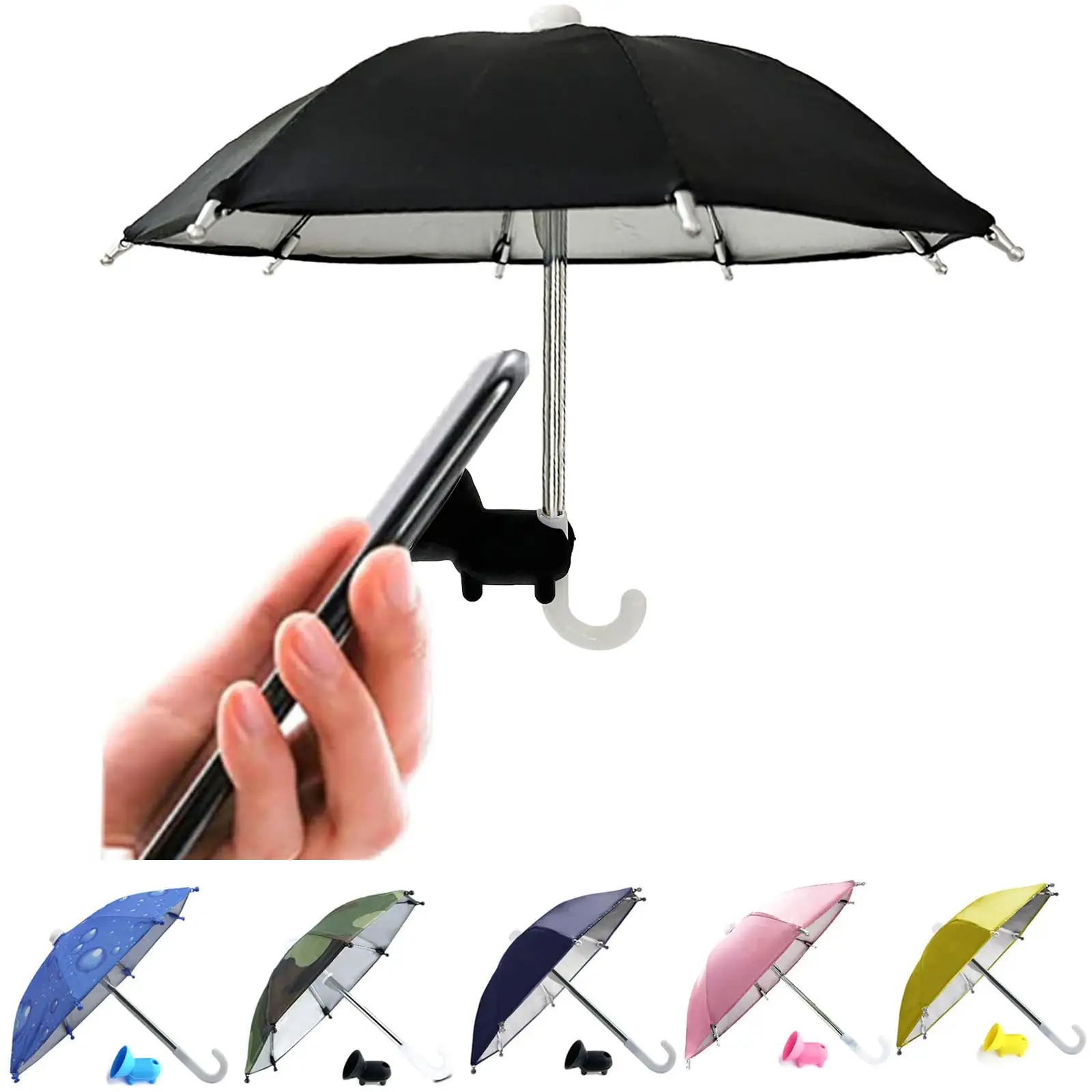 UV Protection Phone Umbrella for Sun,Universal Adjustable Piggy Suction Cup Phone Stand Umbrella for Phone,Stand Sun Visor,Sun Shade Cover Cell Phone