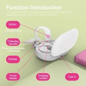 1 Pair Rechargeable Hearing Aids for Seniors,Hearing Aids for Adults with Noise Cancelling, Hearing Amplifier for Hearing Loss with Charging Case