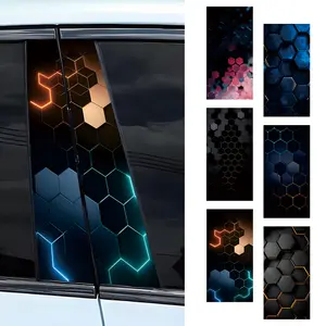 2pcs Vinyl Car Stickers, Sticker para Carro, Waterproof Sun Protection Scratch Cover B-Pillar Stickers, Personalized Vehicle Door Pillar, Long-Lasting Auto Accessory