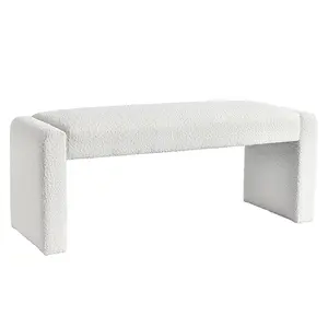 Boucle Fabric Upholstered Bench