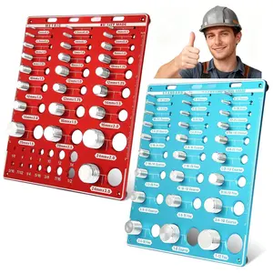 66 Nut and Bolt Thread Checker - 27 Standard and 25 Metric Bolt Thread Gauge & 14 Drill Bit Gauge, Nut and Bolt Size Finder Tool, Wall-Mountable Bolt and Nut Identifier Gauge with Dual Scales