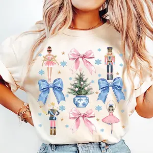 Coquette Nutcracker Shirt, Cute Nutcracker Xmas Sweatshirt, Nutcracker Ballet Tee, Holiday Apparel, Girly Xmas Gift,Christmas Shirt for Women 6D