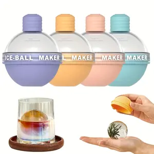 4pcs Premium Silicone Ice Sphere Molds - Seamless 2.5in Ice Balls for Enhanced Whiskey & Cocktail Experience - Easy-Release, Kitchen Must-Have for Chilled Drinks & Parties