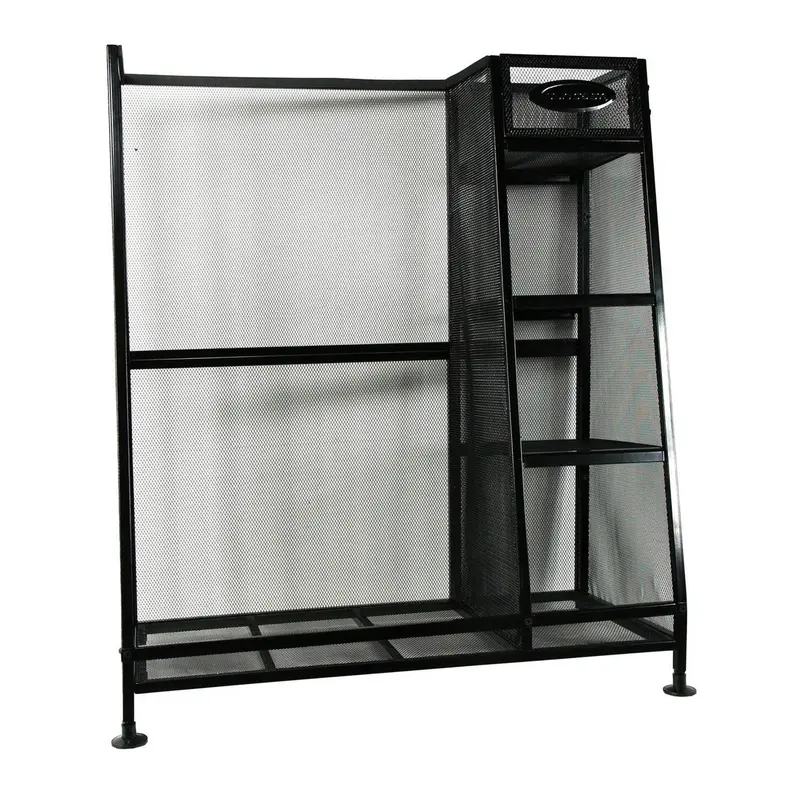 Suncast GO3216D Metal Golf Equipment Organizer Storage Rack w/ 3 Shelves, Black Garage Room Steel