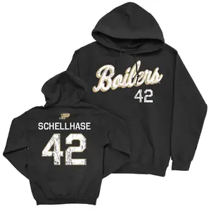 Purdue Men's Basketball Black Script Hoodie  - Dave Schellhase