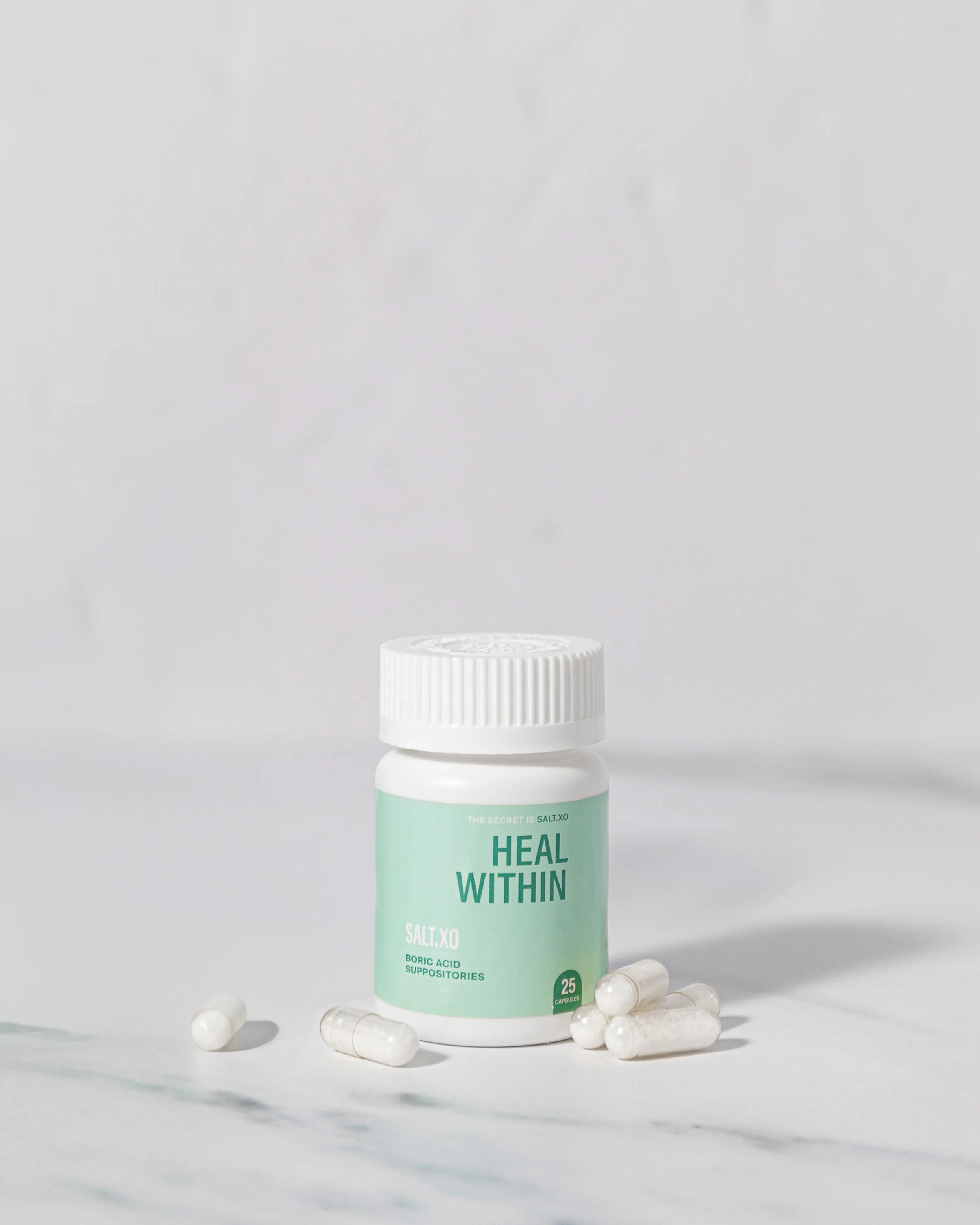 Salt.xo Heal Within Boric Acid Suppositories for Internal Use - 25 Count