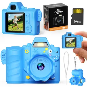RIVGOT Mini Keychain Digital Camera for Travel Concerts Kids Instant Party, Portable Toy for 3 4 5 6 7 8 Year Old Girl with 32GB Card HD 4 Filters Automatic Fill Light Y2K Pocket Size Vlog Camera outdoorfun