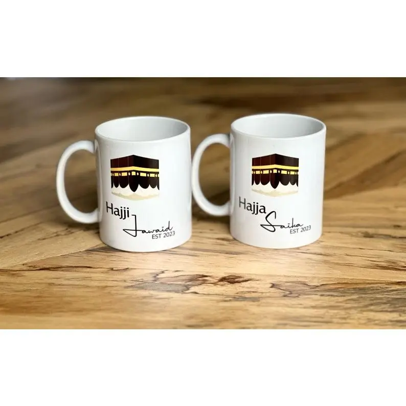 Custom Islamic Umrah Gift, Hajji mug gift, Umrah Mubarak, White Ceramic Coffee Mug.