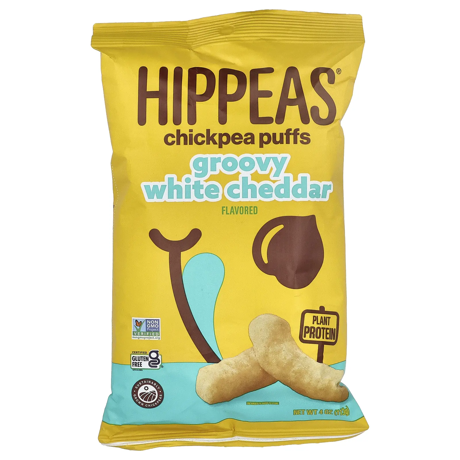 Hippeas Chickpea Puffs, Groovy White Cheddar, 4 oz (113 g)