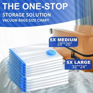 12 Pack Vacuum Storage Bags, Blue Transparent, Airtight Dust Moisture-Proof, Extra Large Capacity, 80% Space Saving Bag, Includes Hand Pump,Christmas Gifts, New Year Gifts, Easter Gifts