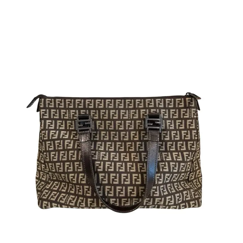 Pre-owned FENDI canvas Tote Bags brown zucchino small tote bag