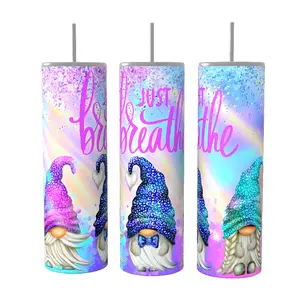 Gnomes Just Breathe 20 oz Tumbler Coffee Drinkware Insulated Lid Skinny Portable
