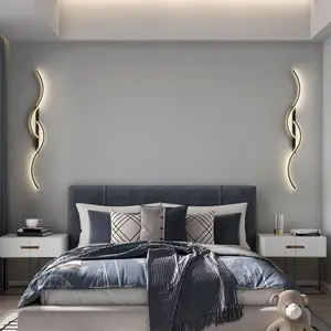 Indoor Wall Light, Modern Linear LED Wall Lamp, Wave Design, Living Room, Bedroom, Hallway, Bathroom, Vanity Mirror Light