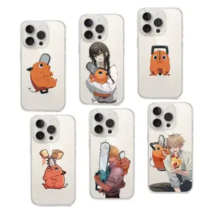 Anime Chainsaw Man Pochita Cute Transparent Phone Cases For iPhone 17 16 15 14 13 12 11 Promax Pro Max Plus Air Soft TPU Shockproof Protective Cover Best Gifts of Christmas Halloween Birthday Valentine