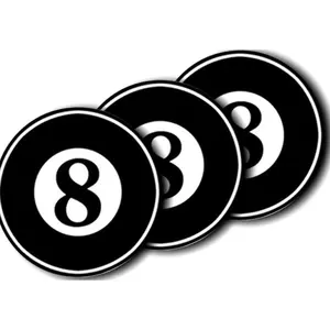 3pcs 8 Ball Stickers, Waterproof sticker for Laptop, Book, water bottle