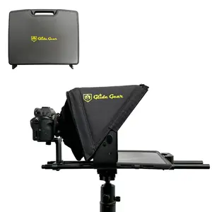 Glide Gear TMP 500 Universal Video Camera Tripod Teleprompter 15mm Rails w/ Carry Case
