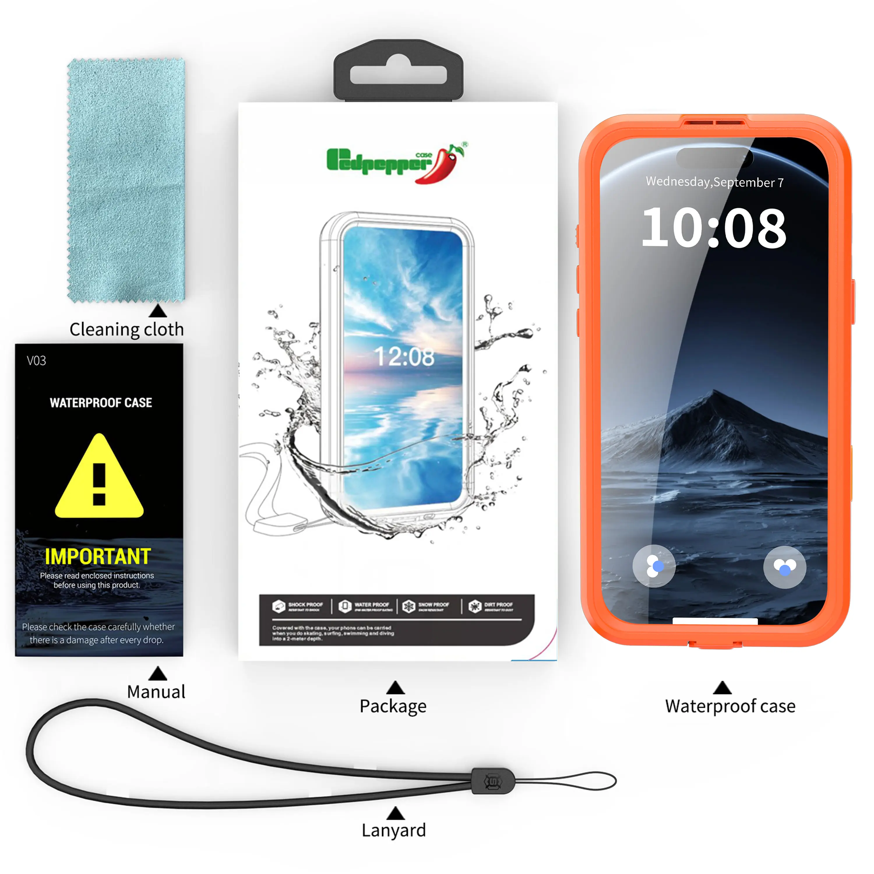 Fin Shellbox IP68 Magnetic Waterproof Phone Case for Swimming & Diving - Compatible with iPhone 17/17AIR/17Pro/17Promax