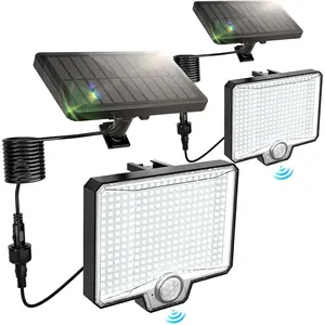 Solar Flood Lights Outdoor, 294 LED Motion Sensor Outdoor Lights, IP67 Waterproof Solar Flood Light for Outside, 3000LM Angle Adjustable Security Spot Lights for Porch Patio Yard Garage, 2 Pack 7500K