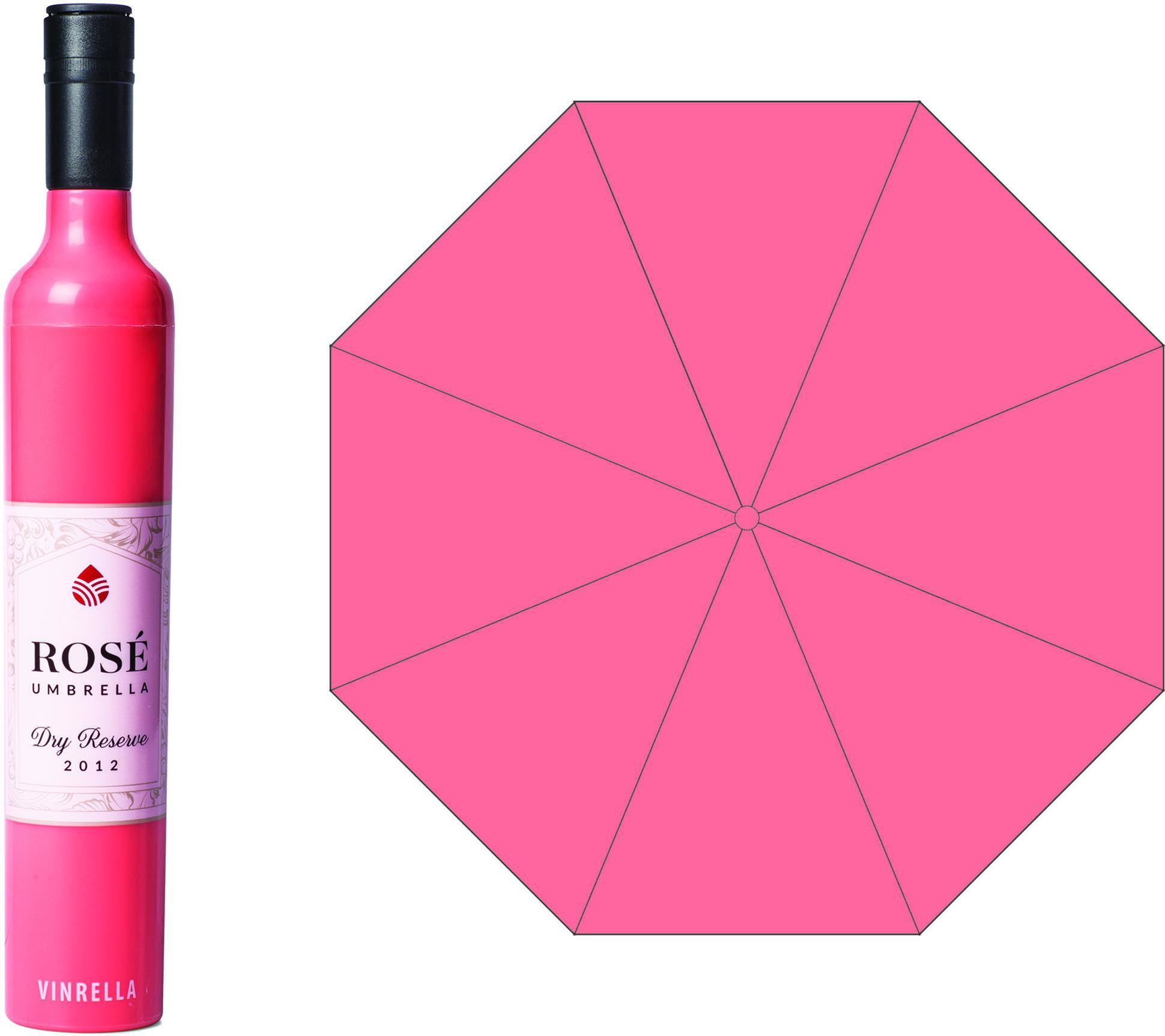 Vinrella Wine Bottle Umbrella - Rose Labeled