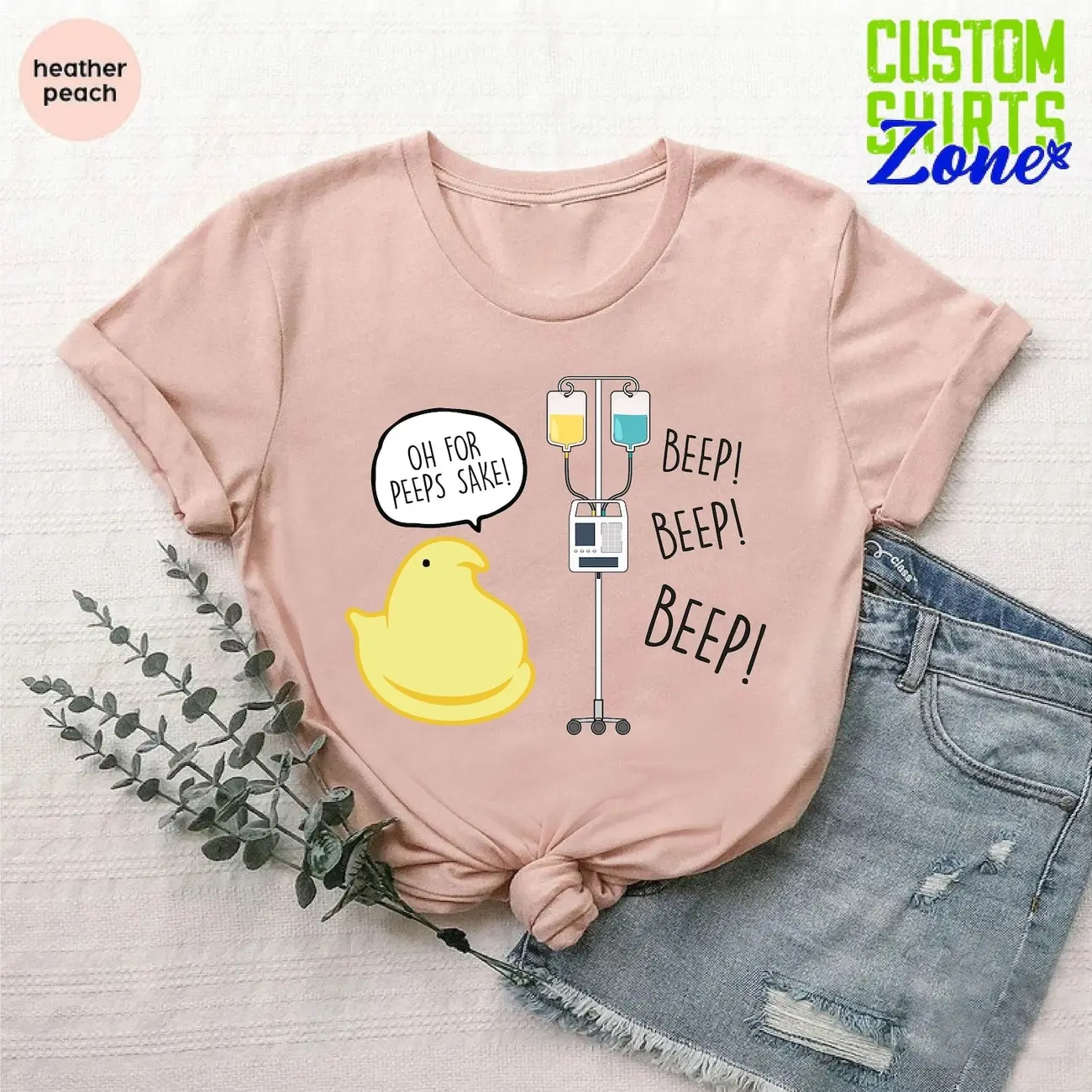 Funny Nurse Easter Shirt,Peep Nursing Easter Tshirt,IV Pump Women Gift,Med Surg ICU Peds Picu Nurse Spring Tee,Easter Nursing School Sweater 2ETAM