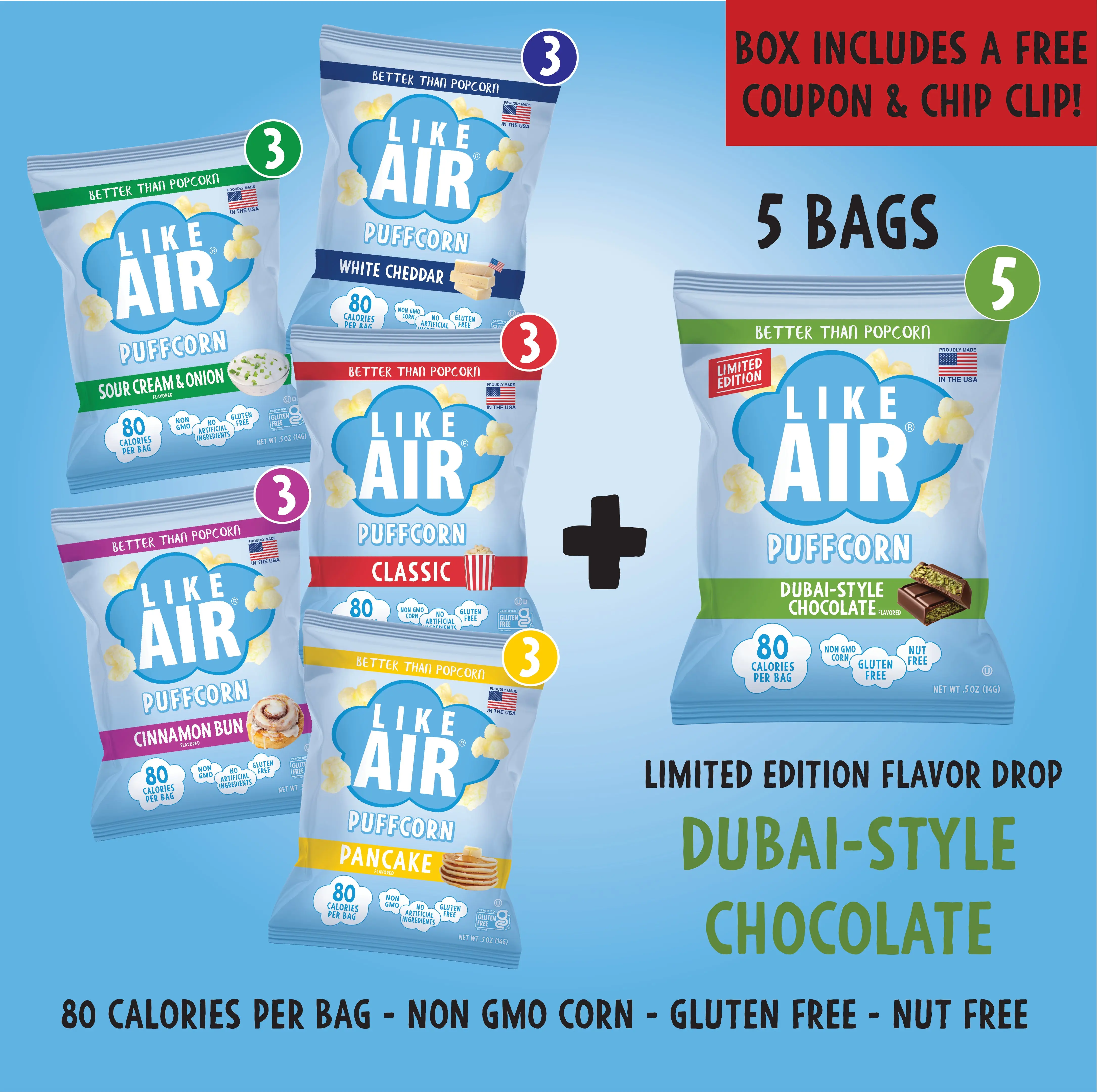20ct Flavor Drop Variety Pack - Like Air Puffcorn