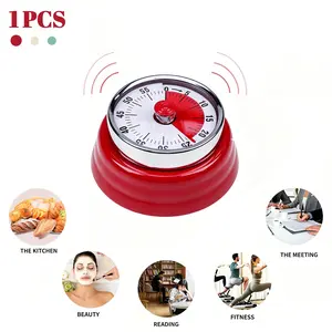 Mechanical Kitchen Timer with Magnetic Base, Cooking, 60-Minute Countdown Timer, Bell Alarm, Stainless Steel, No Battery Required, Metal