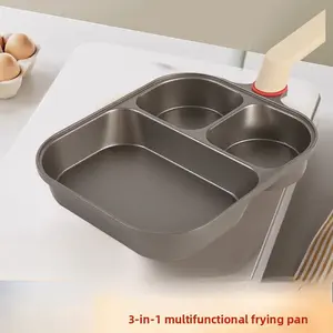 Titanium Gold All-in-One Breakfast Frying Pan, Non-stick Egg & Burger Skillet, Thickened Deepened Black Gold Flat Pan