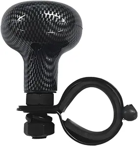 Woodgrain Steering Wheel Spinner Knob, Anti Slip Automotive Power Handle Spinner, Smooth Ball Shape Aid Knob to Control Steering Wheel Easier,  Accessories (Carbon Fiber)