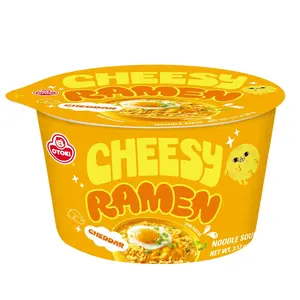 Cheesy Ramen (Bowl) – Cheddar Flavor | Non-Spicy, Creamy & Savory Korean Instant Bowl Noodles, 3.17 oz (Pack of 6)