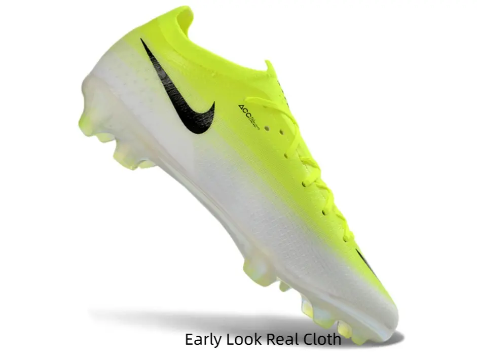 Eye-catching neon lime gradient soccer cleats, super lightweight for fast sprints on grass