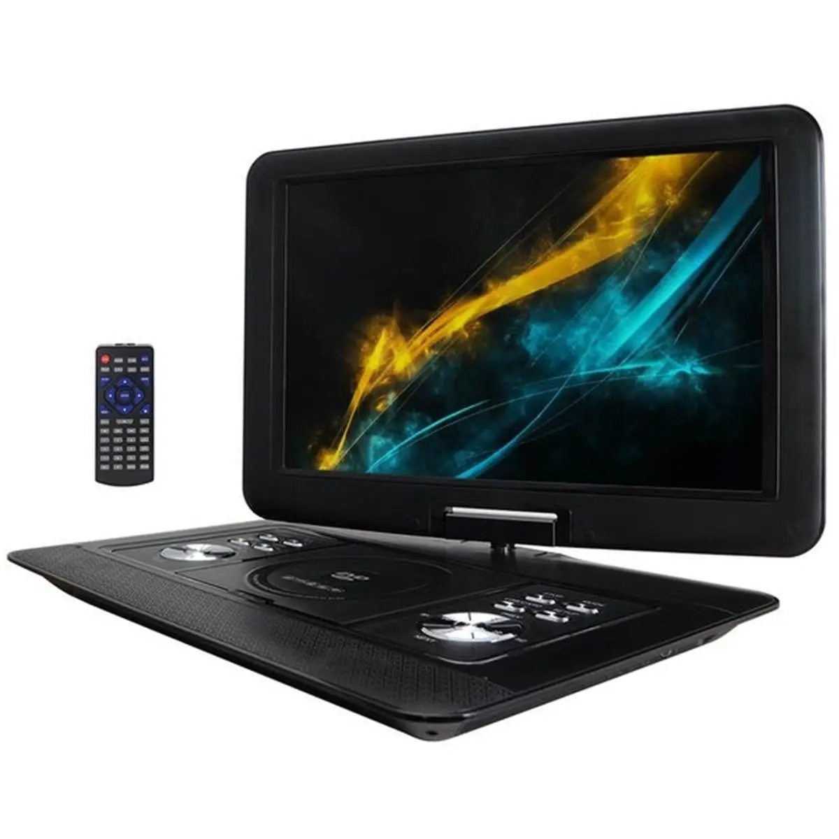212 MAIN Rechargeable Portable Digital DVD Player - 15.4 in. Swivel TFT-LCD Screen, Remote, Audio Support, USB, SD Memory Card, and AV Inputs